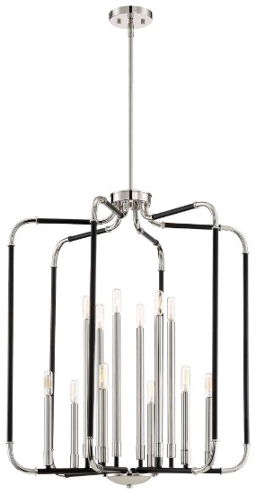 Foto para 60w SW Pendant Matte Black W/Polished Nickel