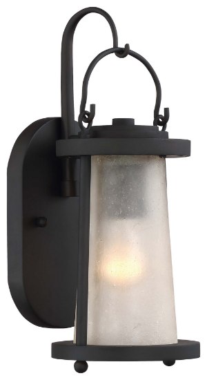 Picture of 100w SW Outdoor Wall Mount Oil Rubbed Bronze Clear Crackled Glass