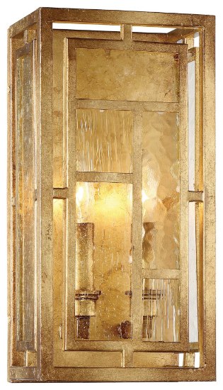 Picture of 60w SW 2 Light Wall Sconce Pandora Gold Leaf Textured Glass