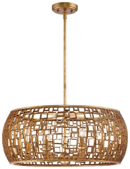 Picture of 60w SW 6 Light Chandelier (Convertible To Semi-Flush) Halcyon Gold