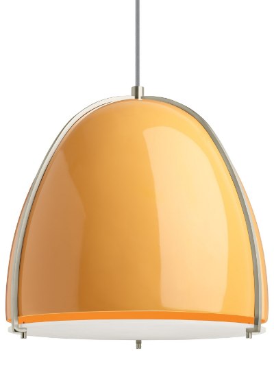 Foto para Paravo 27k Fiberglass Tangerine/Satin Nickel 80cri TD-Paravo Pendant TG/SN-LED927