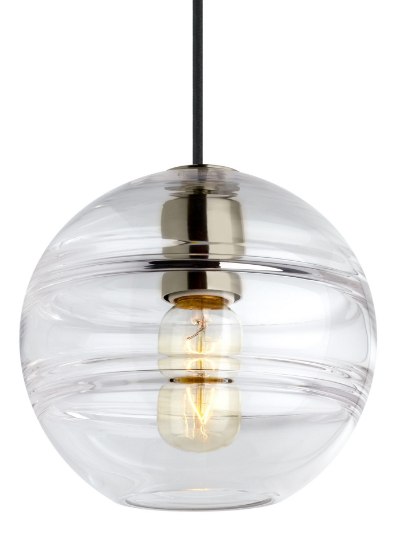 Foto para 4w Sedona 22k Transparent Glass Satin Nickel 90cri TD-Sedona Grande Pendant CL SN-LED922