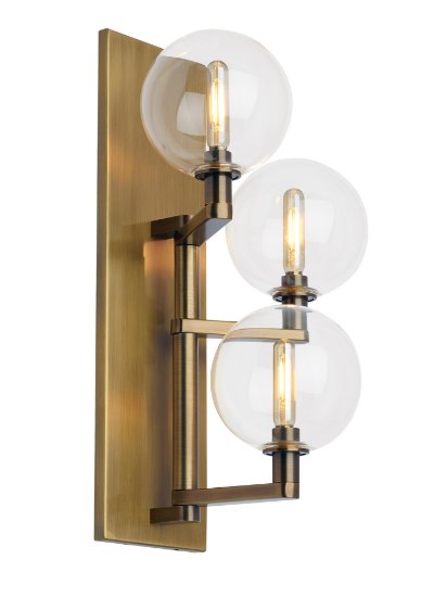 Foto para 2w Gambit 27k Metal & Glass Shade Aged Brass E12 T6 90cri Gambit Triple Wall T CL AB-LED927