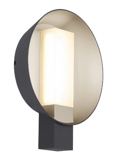 Picture of 6w Refuge 27k Metal & Acrylic Shade Charcoal/Satin Haze 90cri Refuge Round Wall LG HS -LED927