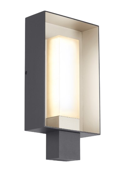 Picture of 6w Refuge 27k Metal & Acrylic Shade Charcoal/Satin Haze 90cri Refuge Square Wall LG HS -LED927