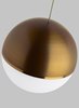 Picture of 12w Akova 27k Acrylic & Metal Shade Aged Brass 90cri FJ-Akova Pendant BK/AB ab-LED927