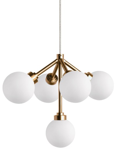 Picture of 2.5w Mara 27k Frosted Glass Globe Aged Brass 90cri FJ-Mara Pendant WH AB -LED927