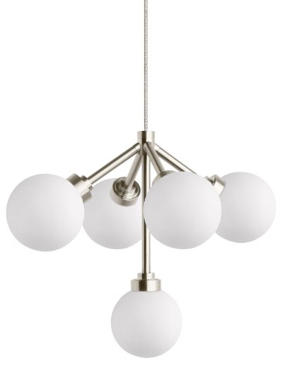 Foto para 2.5w Mara 27k Frosted Glass Globe Satin Nickel 90cri FJ-Mara Pendant WH SN -LED927