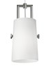 Foto para Revere Black/Satin Nickel FJ-Revere Pendant White, bs