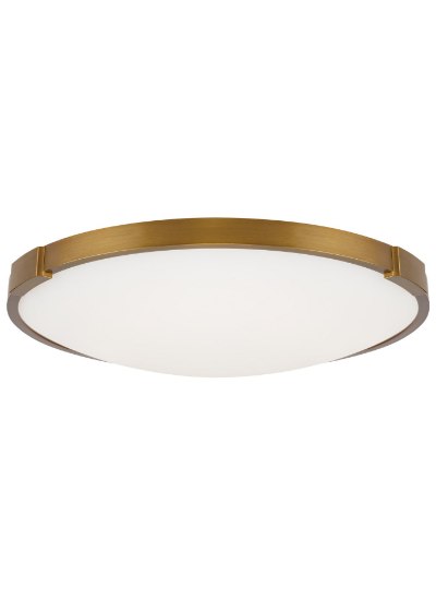 Foto para 22w Lance 30k Frosted Glass Diffuser Aged Brass 90cri Lance 13 Flush Mount 13IN AB -LED930-277