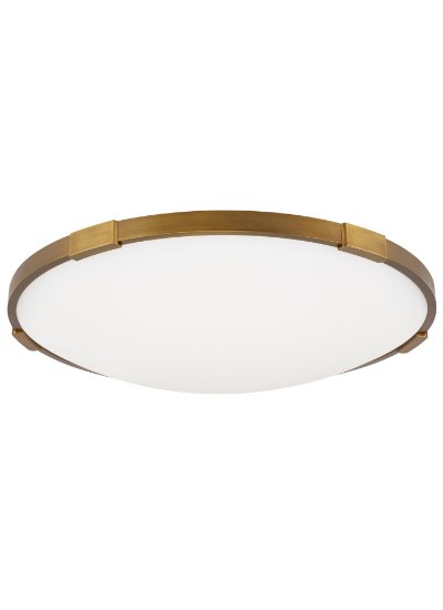 Picture of 33w Lance 27k Frosted Glass Diffuser Aged Brass 90cri Lance 18 Flush Mount 18IN AB -LED927