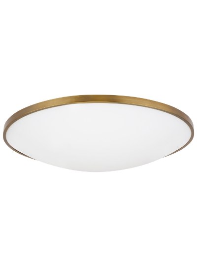 Foto para 45w Vance 27k Frosted Glass Diffuser Aged Brass 90cri Vance 24 Flush Mount 24IN AB -LED927