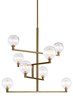 Picture of 2w Gambit 22k Transparent Glass Globe Aged Brass E12 T6 90cri Gambit Chandelier CL AB -LED922