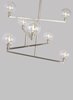 Picture of 2w Gambit 22k Transparent Glass Globe Aged Brass E12 T6 90cri Gambit Chandelier CL AB -LED922