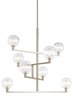 Picture of 2w Gambit 22k Transparent Glass Globe Satin Nickel E12 T6 90cri Gambit Chandelier CL SN -LED922