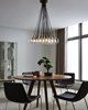 Foto para 2w Gambit 27k Transparent Glass Globe Aged Brass E12 T6 90cri Gambit 19-Lite Chandelier 19-L CL AB -LED927