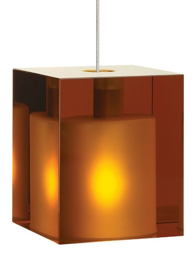 Picture of 35w Cube Satin Nickel KL-Cube Pend amber, sn