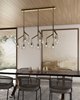 Picture of 3.5w Sedona 22k Transparent Glass Orb Aged Brass E26 Medium Base T14 90cri Sedona Three-Port Chandelier Trpl Three Port Lnr C