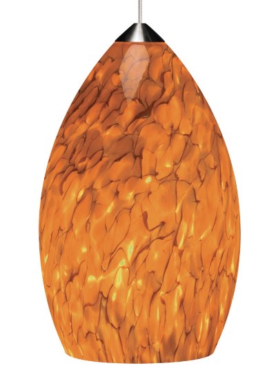 Picture of 8w Firefrit 30k Satin Nickel 80cri MO-Firefrit Pend amber, sn LED