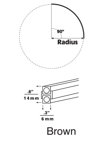 Picture of Pre-Bent Satin Nickel MO-Horiz 90° 12IN R clear, sn