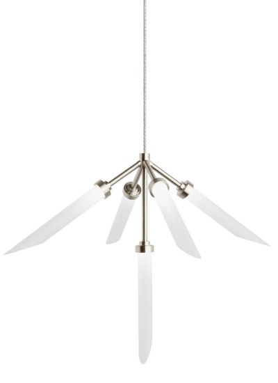 Foto para 2.5w Spur 27k Frosted Glass Flute Satin Nickel 90cri MO-Spur Pendant FR SN -LED927