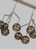 Picture of 3.5w Sedona 27k Transparent Glass Orb Aged Brass E26 Medium Base T14 90cri Sedona Three-Port Chandelier Trpl Three Port Lnr C