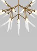 Picture of 2.6w 2285lm Spur 27k Frosted Glass Flute Aged Brass 90cri Spur Chandelier FR AB -LED927