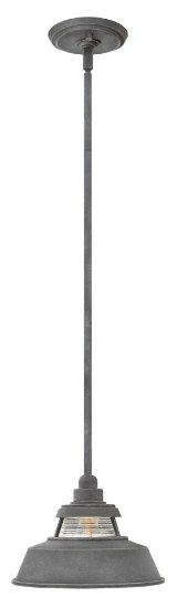 Foto para 100w Outdoor Troyer MED Ribbed Clear Aged Zinc Hanging