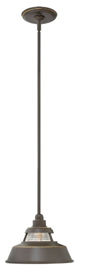 Picture of 100w Outdoor Troyer MED Ribbed Clear Oil Rubbed Bronze Hanging