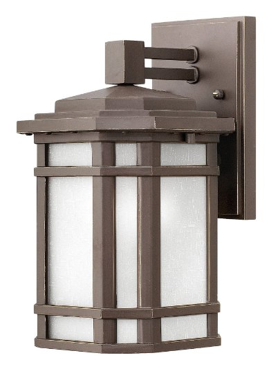 Foto para 60w Outdoor Cherry Creek MED White Linen Oil Rubbed Bronze Small Wall Mount