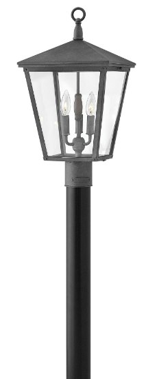 Foto para 5w Outdoor Trellis CAND. LED Clear Aged Zinc Post Top/ Pier Mount