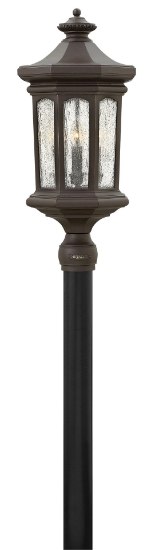 Foto para 5w Outdoor Raley CAND. LED Clear Seedy Glass Panels Oil Rubbed Bronze Post Top/ Pier Mount