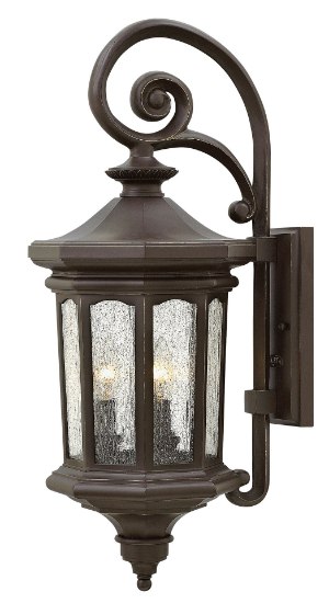 Picture of 5w Outdoor Raley CAND. LED Clear Seedy Glass Panels Oil Rubbed Bronze Medium Wall Mount