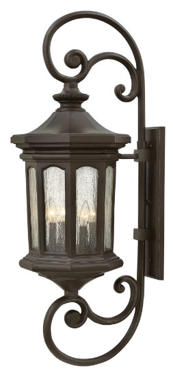 Picture of 5w Outdoor Raley CAND. LED Clear Seedy Glass Panels Oil Rubbed Bronze Extra Large Wall Mount