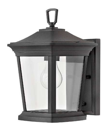 Picture of 100w Outdoor Bromley MED Clear Museum Black Mini Wall Mount