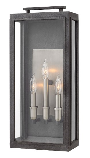 Picture of 5w Outdoor Sutcliffe CAND. LED Clear Aged Zinc Large Wall Mount