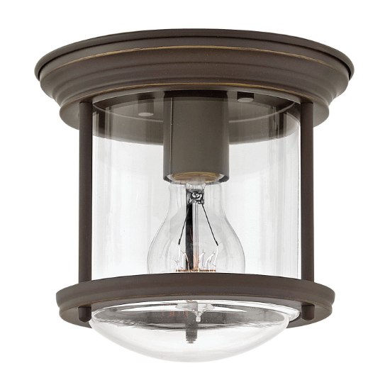 Foto para 100w Foyer Hadley MED Clear Oil Rubbed Bronze Flush Mount