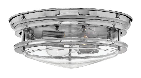 Foto para 60w Foyer Hadley MED Clear Chrome Flush Mount