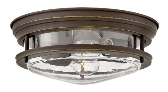 Foto para 60w Foyer Hadley MED Clear Oil Rubbed Bronze Flush Mount