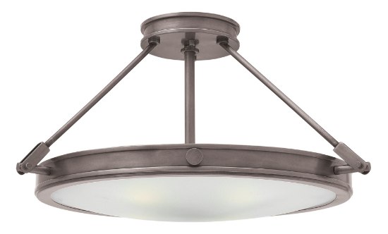 Foto para 60w Foyer Collier CAND Etched Opal Antique Nickel Semi-flush Mount