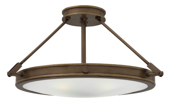 Foto para 60w Foyer Collier CAND Etched Opal Light Oiled Bronze Semi-flush Mount