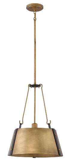 Foto para 100w Chandelier Cartwright MED Rustic Brass Single Tier Pendant