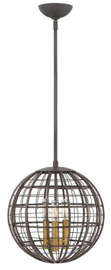 Foto para 60w Chandelier Terra CAND Oiled Bronze Single Tier Pendant