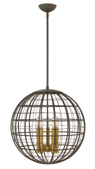 Picture of 60w Chandelier Terra CAND Oiled Bronze Single Tier Pendant