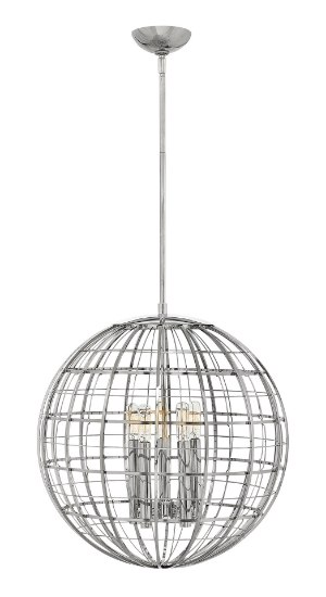 Foto para 60w Chandelier Terra CAND Polished Nickel Single Tier Pendant