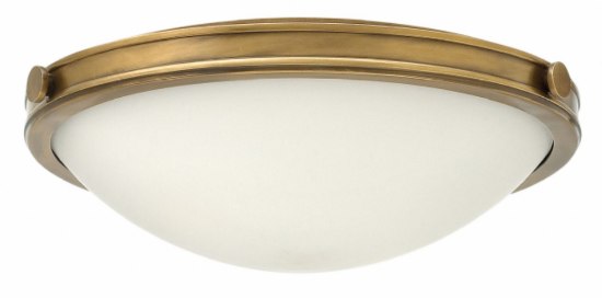 Picture of 16w Foyer Maxwell LED Etched Opal Heritage Brass Flush Mount