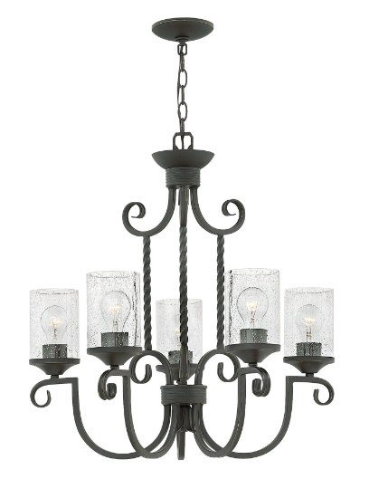 Foto para 100w Chandelier Casa MED Clear Seedy Olde Black Single Tier Foyer