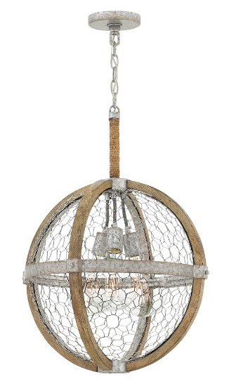 Picture of 100w Chandelier Heywood MED Weathered Zinc Single Tier