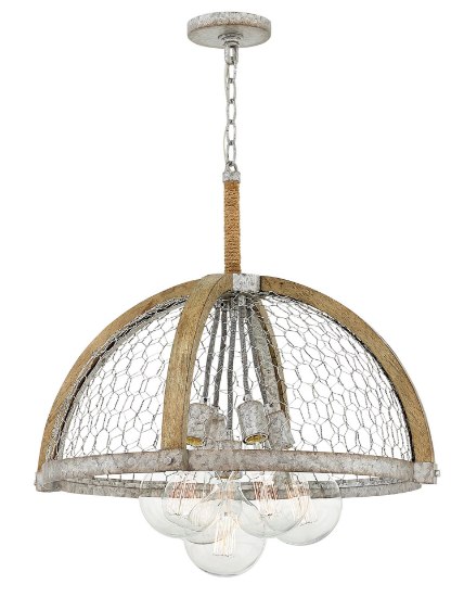 Foto para 100w Chandelier Heywood MED Weathered Zinc Single Tier