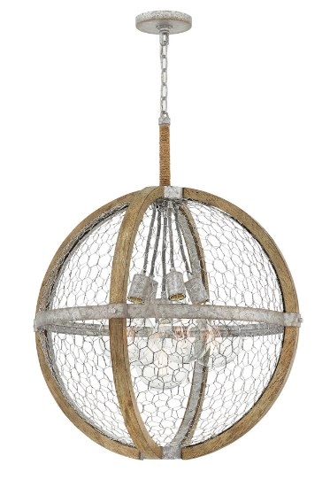 Picture of 100w Chandelier Heywood MED Weathered Zinc Single Tier